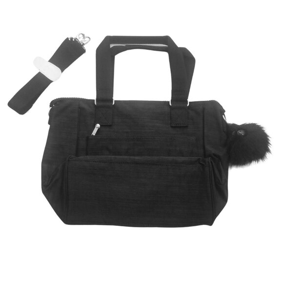 brand new vintage Kipling REVIR tote multi-use crossbody bag linen black - Picture 2 of 13